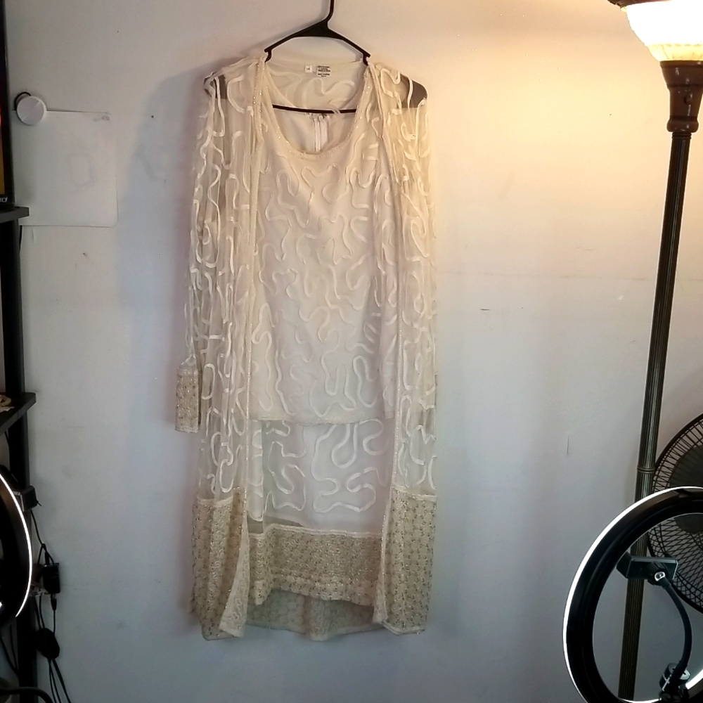 2pc white formal suit size 14